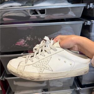 AUTHENTIC GOLDEN Goose White SABOT Sneakers